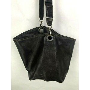 Roots Leather Bucket Bag Purse Crossbody Brown